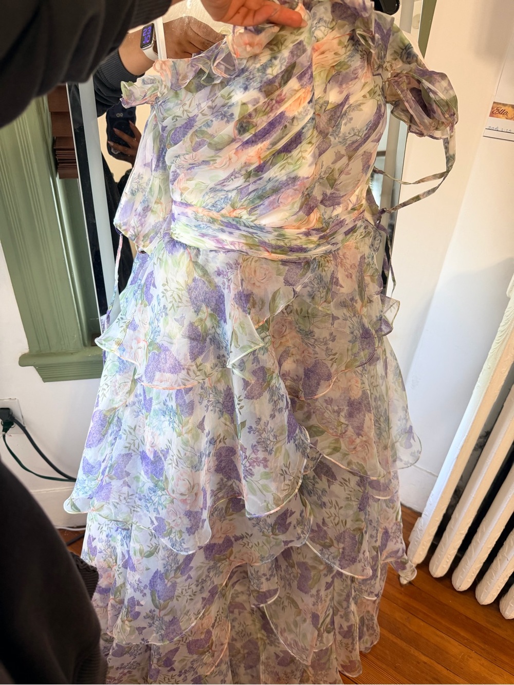 VIPGIRL Floral Off-Shoulder Tiered Ruffle Maxi Dress
